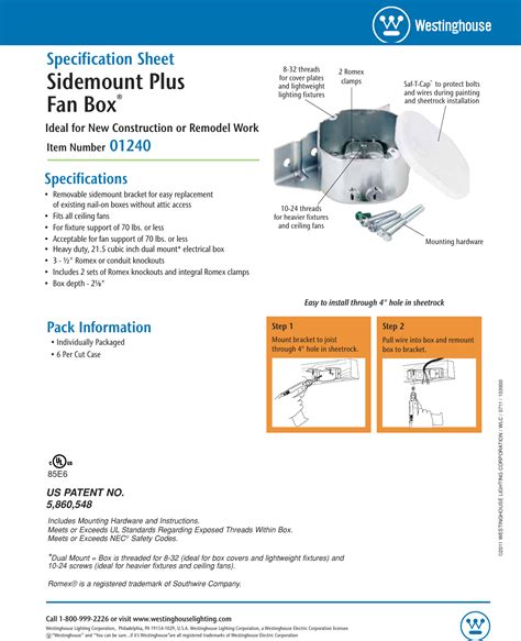 Westinghouse 0124000 Sidemount Plus Fan Box, 2